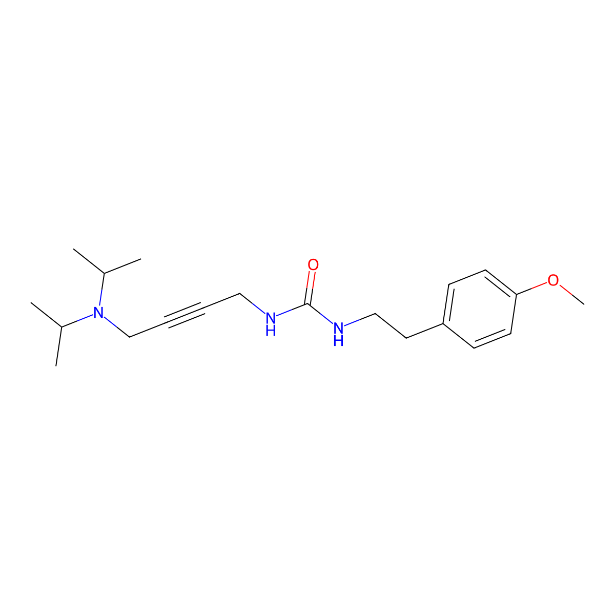 1-(4-(Diisopropylamino)but-2-yn-1-yl)-3-(4-methoxyphenethyl)urea molecular structure, CAS 1396749-84-0