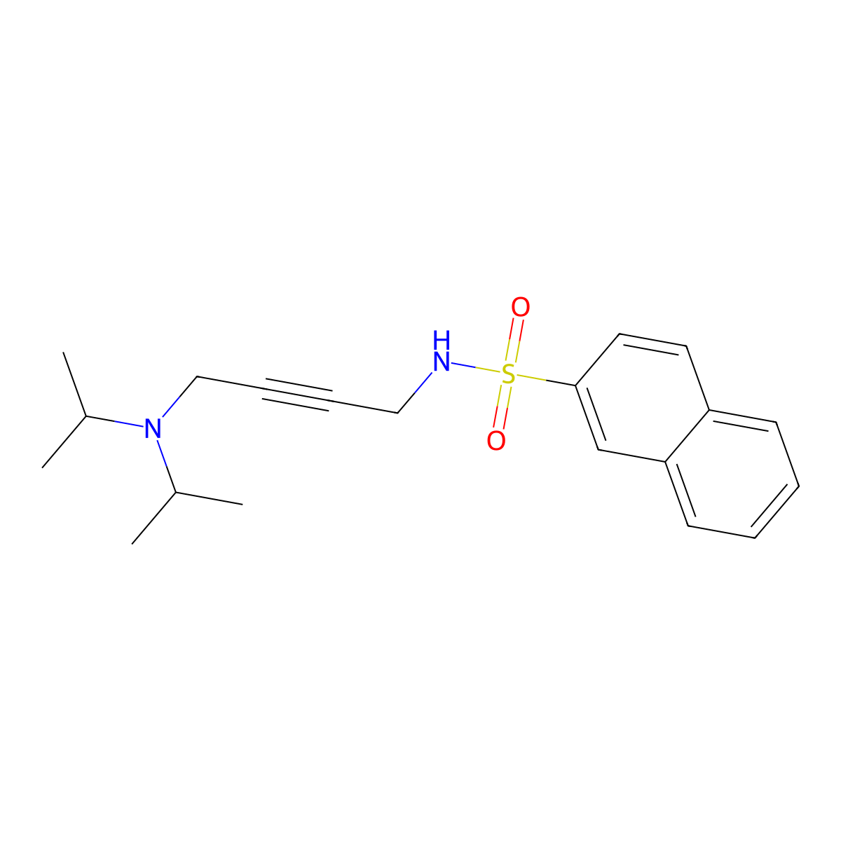 N-(4-(diisopropylamino)but-2-yn-1-yl)naphthalene-2-sulfonamide molecular structure, CAS 1396749-88-4