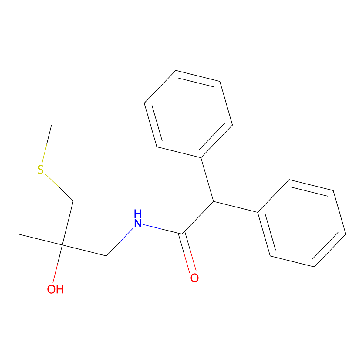 N-(2-hydroxy-2-methyl-3-(methylthio)propyl)-2,2-diphenylacetamide molecular structure, CAS 1396749-90-8