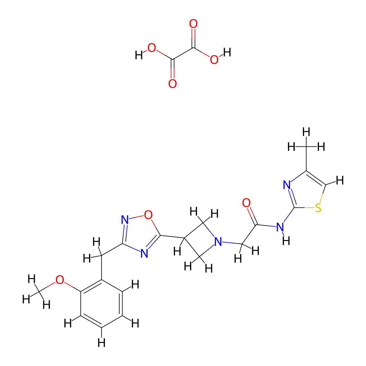 2-(3-(3-(2-methoxybenzyl)-1,2,4-oxadiazol-5-yl)azetidin-1-yl)-N-(4-methylthiazol-2-yl)acetamide oxalate molecular structure, CAS 1396750-08-5