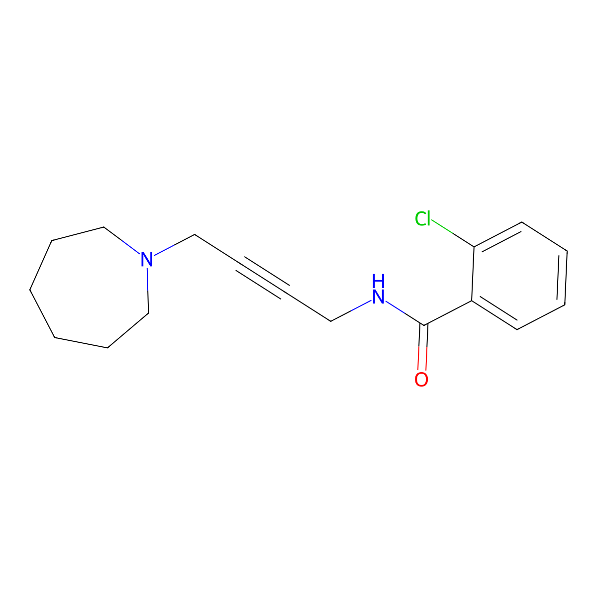 N-(4-(azepan-1-yl)but-2-yn-1-yl)-2-chlorobenzamide molecular structure, CAS 1396750-32-5