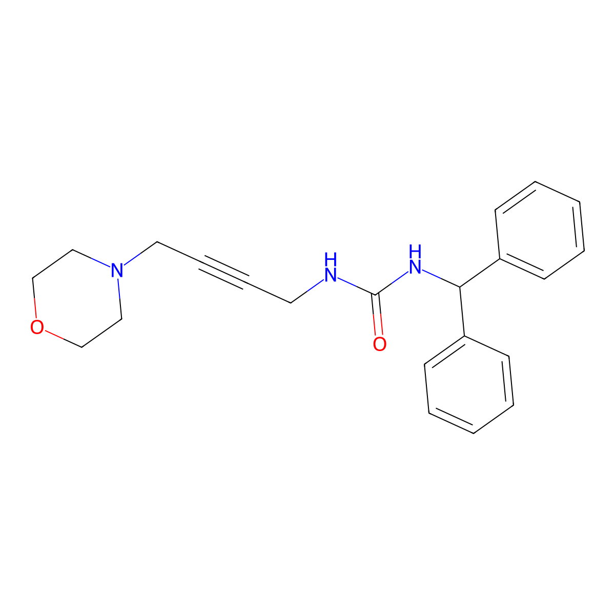 1-Benzhydryl-3-(4-morpholinobut-2-yn-1-yl)urea molecular structure, CAS 1396750-47-2