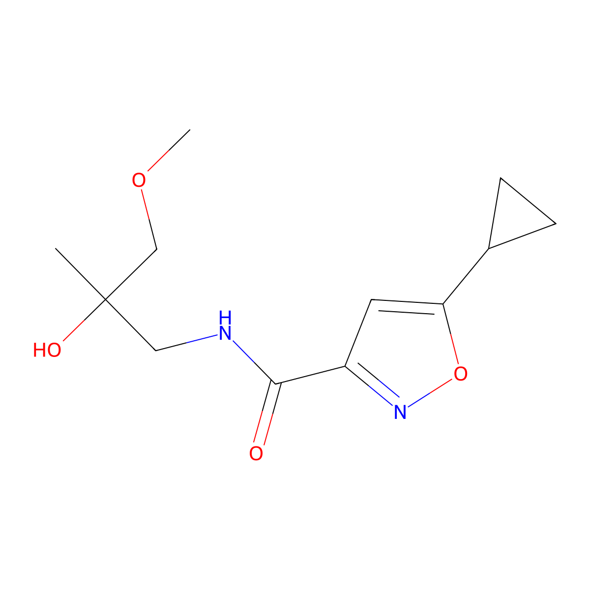 5-cyclopropyl-N-(2-hydroxy-3-methoxy-2-methylpropyl)-1,2-oxazole-3-carboxamide molecular structure, CAS 1396750-49-4