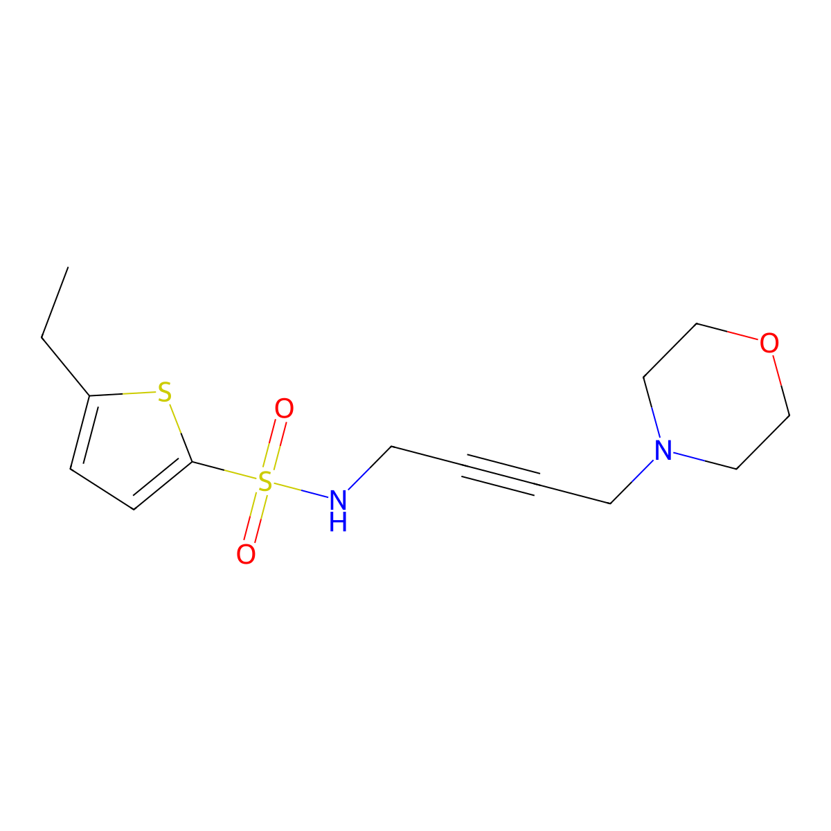 5-ethyl-N-(4-morpholinobut-2-yn-1-yl)thiophene-2-sulfonamide molecular structure, CAS 1396750-52-9