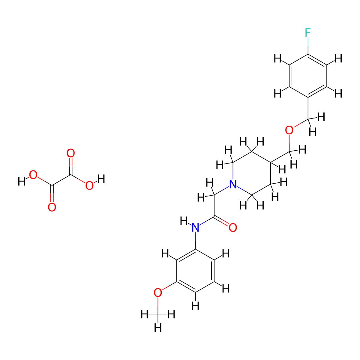 2-(4-(((4-fluorobenzyl)oxy)methyl)piperidin-1-yl)-N-(3-methoxyphenyl)acetamide oxalate molecular structure, CAS 1396750-62-1