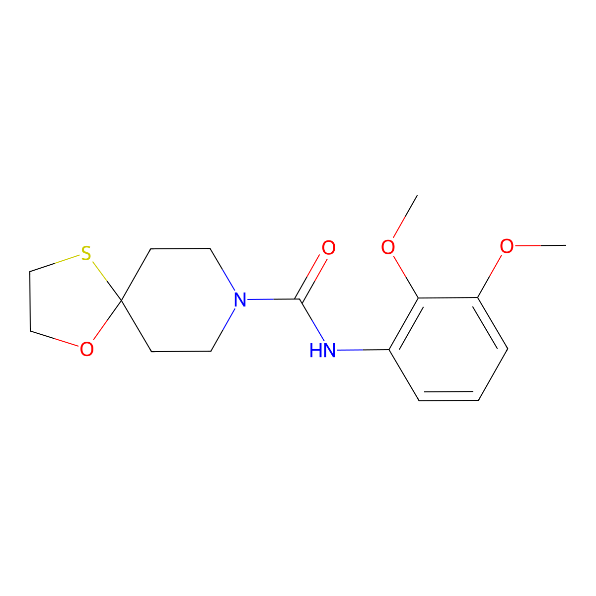 N-(2,3-dimethoxyphenyl)-1-oxa-4-thia-8-azaspiro[4.5]decane-8-carboxamide molecular structure, CAS 1396750-81-4