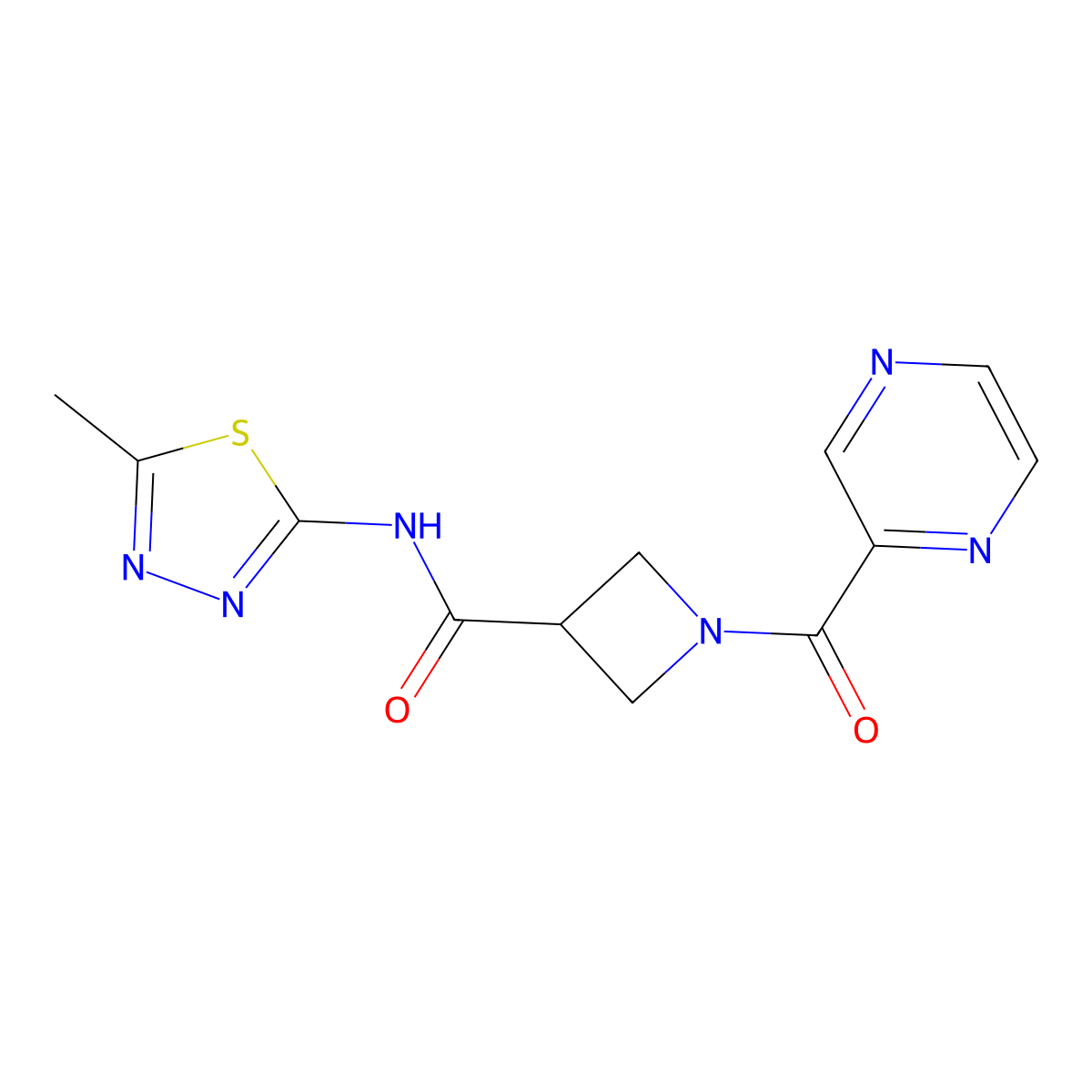 N-(5-methyl-1,3,4-thiadiazol-2-yl)-1-(pyrazine-2-carbonyl)azetidine-3-carboxamide molecular structure, CAS 1396750-82-5
