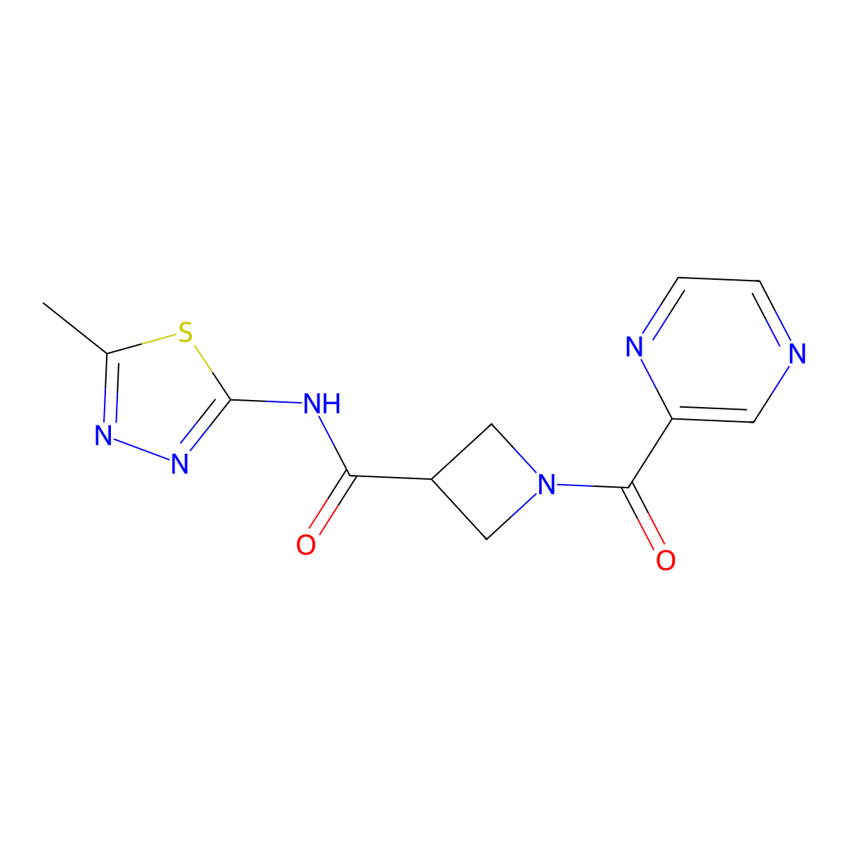 N-(5-methyl-1,3,4-thiadiazol-2-yl)-1-(pyrazine-2-carbonyl)azetidine-3-carboxamide molecular structure, CAS 1396750-82-5