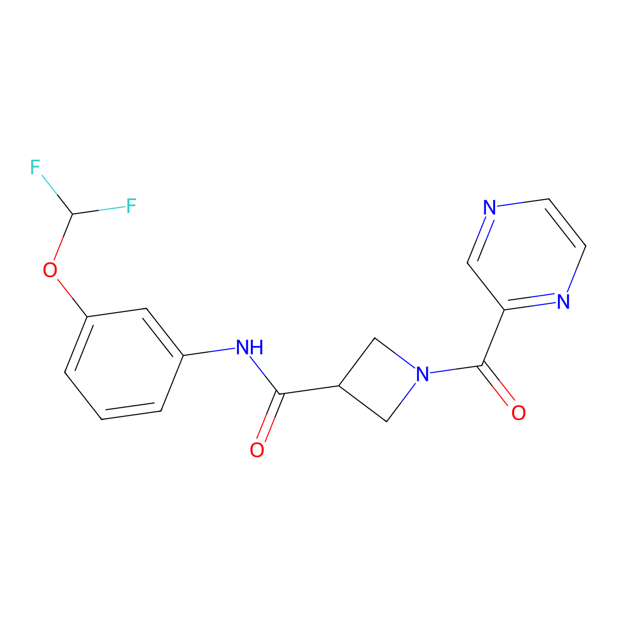 N-[3-(difluoromethoxy)phenyl]-1-(pyrazine-2-carbonyl)azetidine-3-carboxamide molecular structure, CAS 1396750-85-8