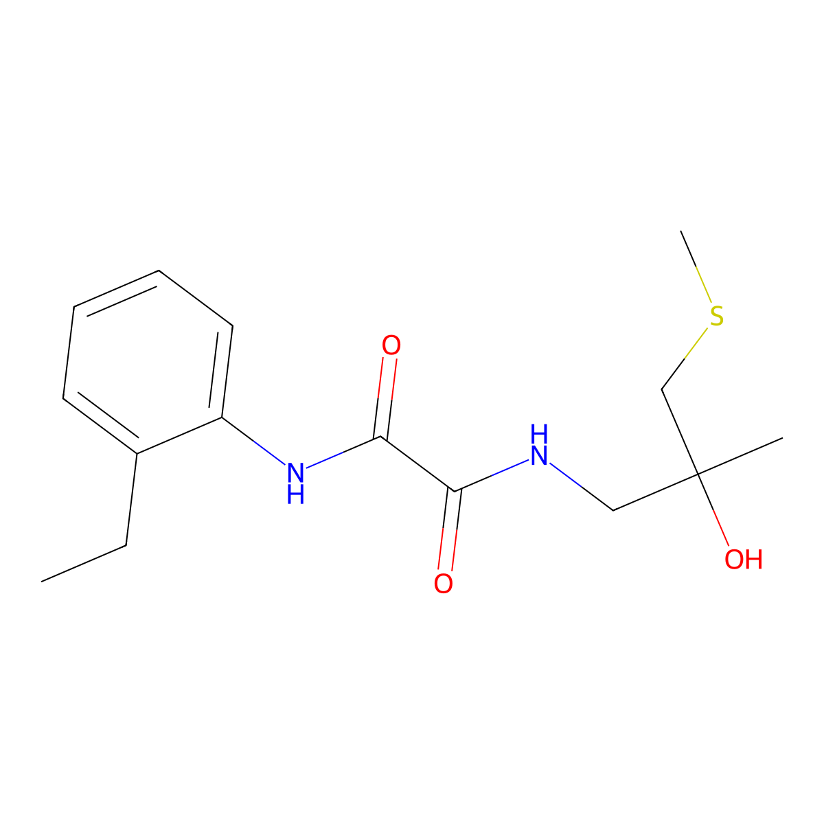 N1-(2-ethylphenyl)-N2-(2-hydroxy-2-methyl-3-(methylthio)propyl)oxalamide molecular structure, CAS 1396750-95-0