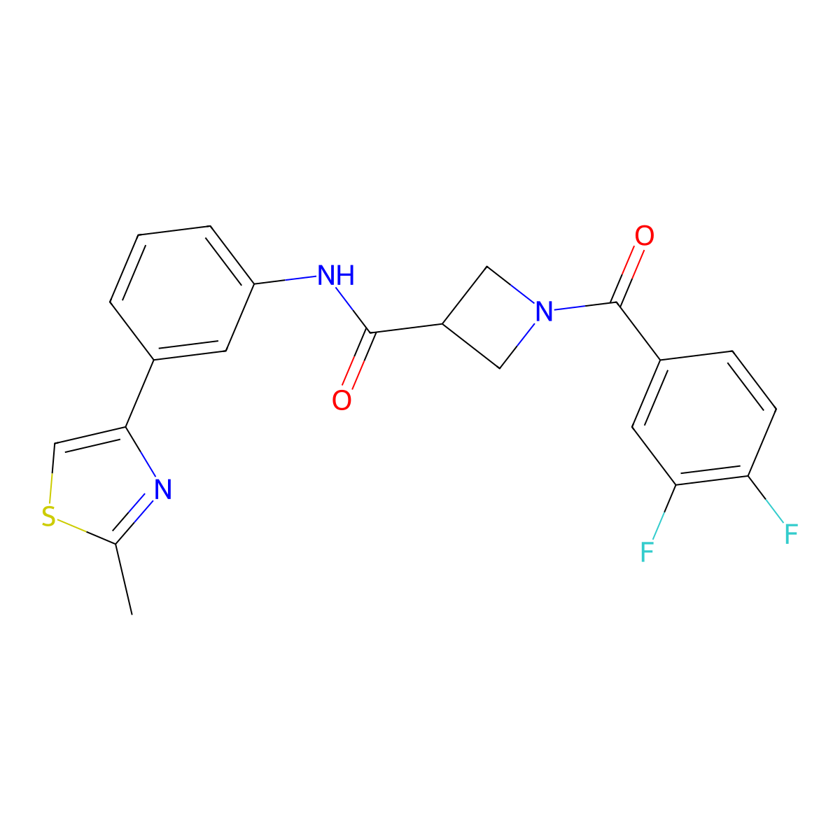1-(3,4-difluorobenzoyl)-N-(3-(2-methylthiazol-4-yl)phenyl)azetidine-3-carboxamide molecular structure, CAS 1396751-38-4
