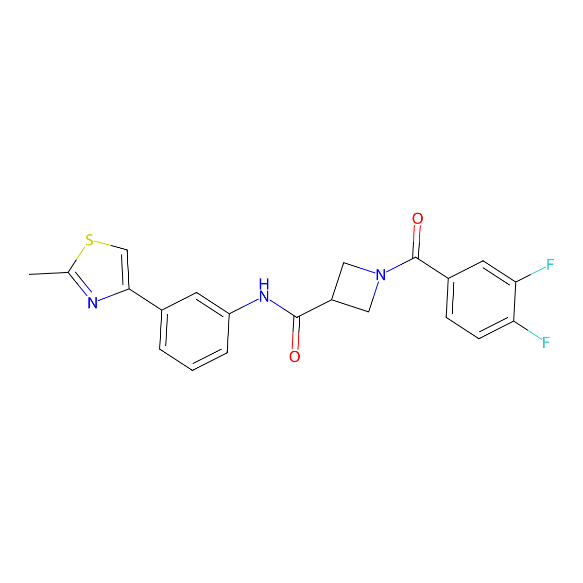 1-(3,4-difluorobenzoyl)-N-(3-(2-methylthiazol-4-yl)phenyl)azetidine-3-carboxamide molecular structure, CAS 1396751-38-4