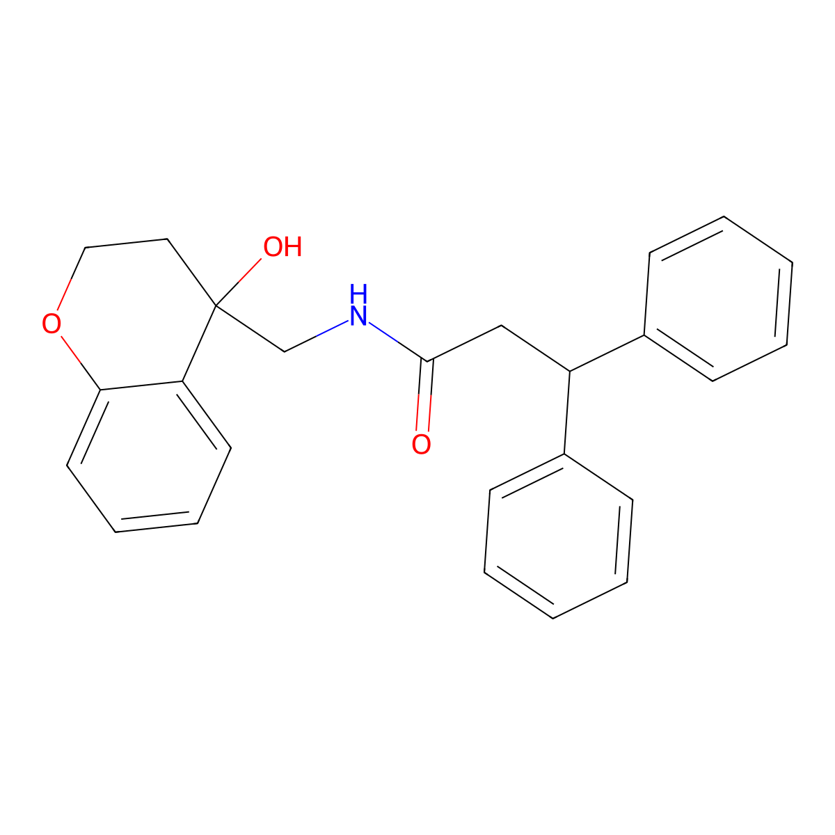 N-((4-hydroxychroman-4-yl)methyl)-3,3-diphenylpropanamide molecular structure, CAS 1396751-49-7