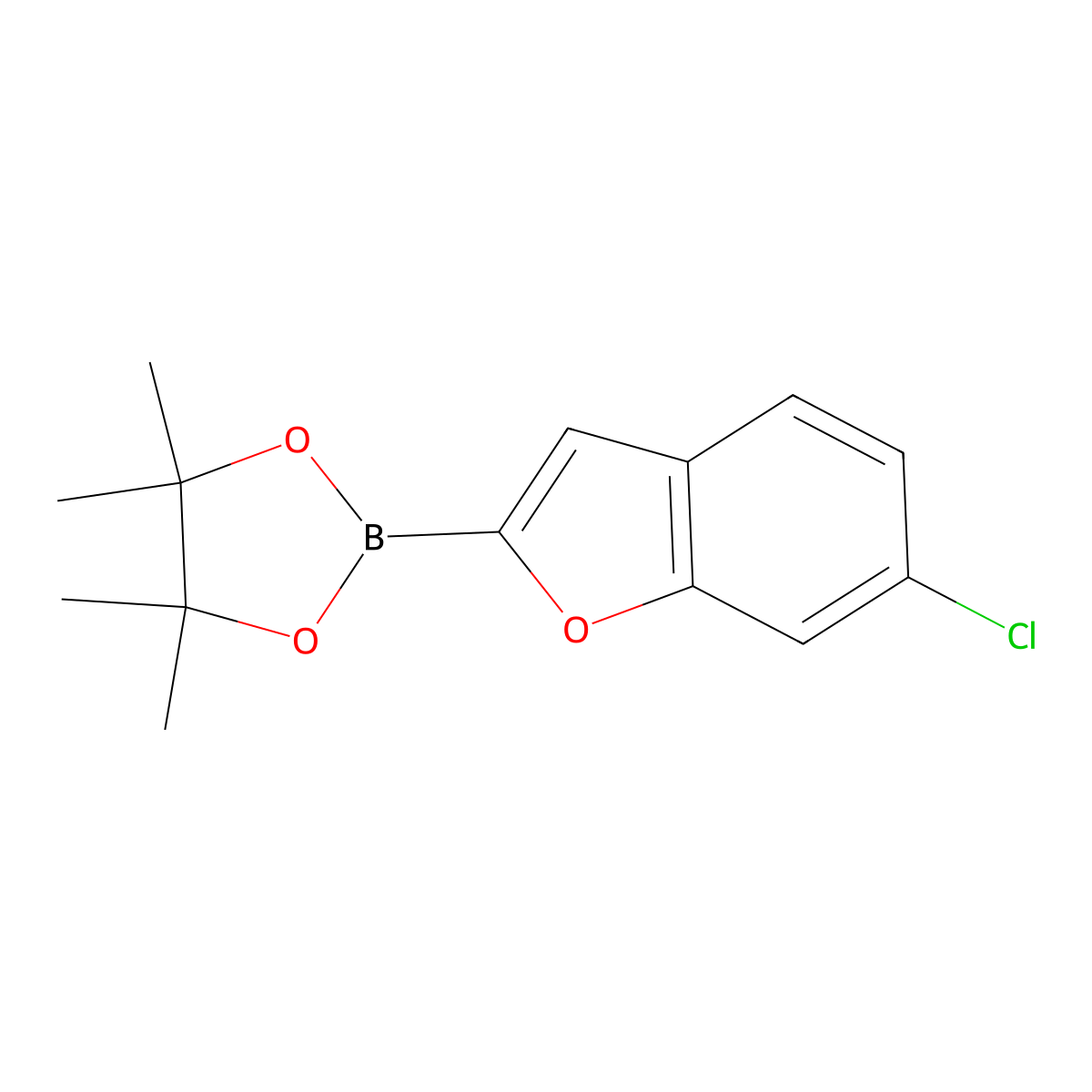 2-(6-Chlorobenzofuran-2-yl)-4,4,5,5-tetramethyl-1,3,2-dioxaborolane molecular structure, CAS 1396751-50-0