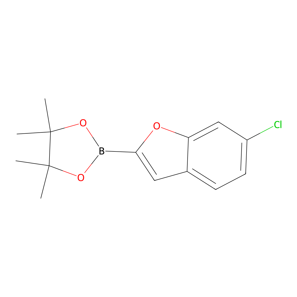 2-(6-Chlorobenzofuran-2-yl)-4,4,5,5-tetramethyl-1,3,2-dioxaborolane molecular structure, CAS 1396751-50-0