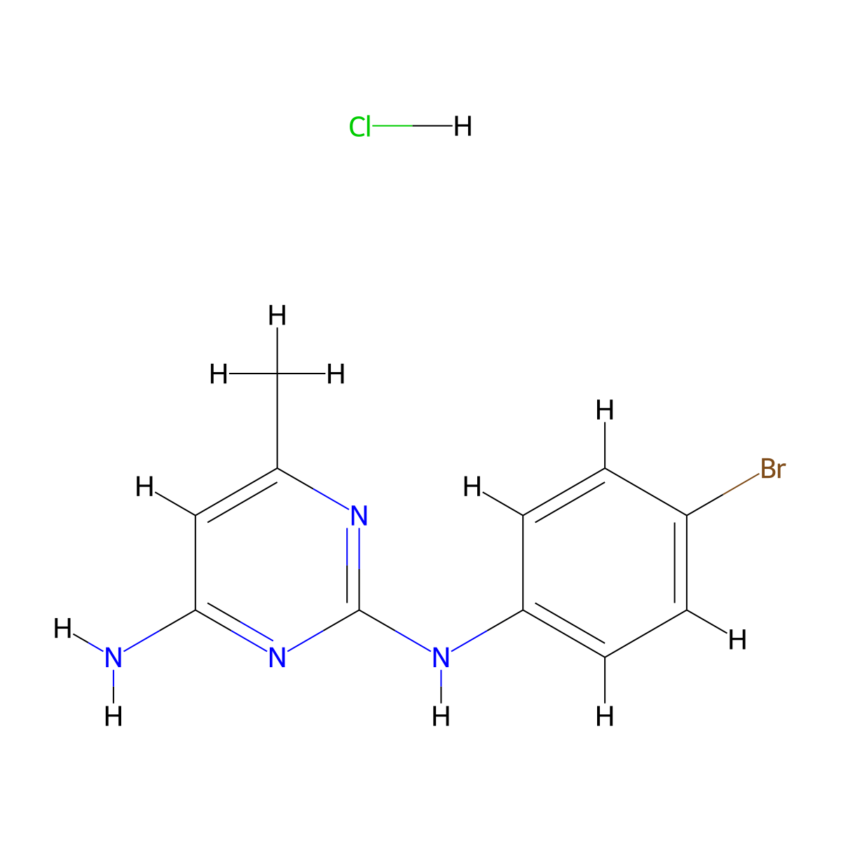 N2-(4-bromophenyl)-6-methylpyrimidine-2,4-diamine hydrochloride molecular structure, CAS 1396751-68-0