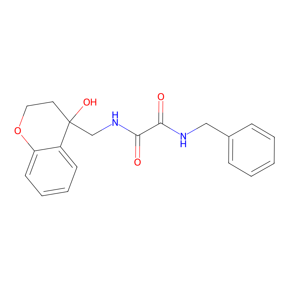 N1-benzyl-N2-((4-hydroxychroman-4-yl)methyl)oxalamide molecular structure, CAS 1396751-87-3