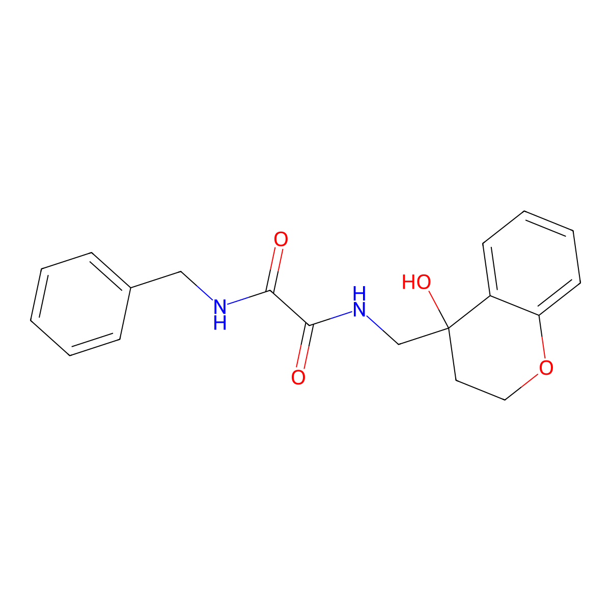N1-benzyl-N2-((4-hydroxychroman-4-yl)methyl)oxalamide molecular structure, CAS 1396751-87-3