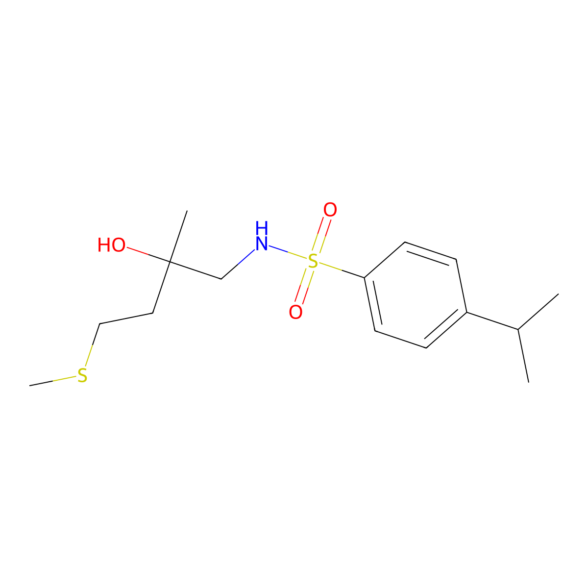 N-(2-hydroxy-2-methyl-4-(methylthio)butyl)-4-isopropylbenzenesulfonamide molecular structure, CAS 1396751-94-2