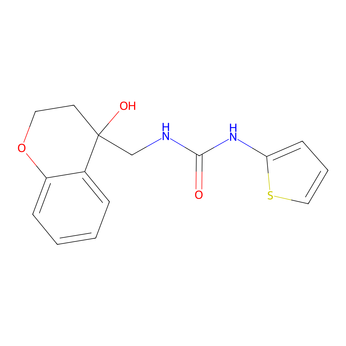 1-((4-Hydroxychroman-4-yl)methyl)-3-(thiophen-2-yl)urea molecular structure, CAS 1396751-98-6