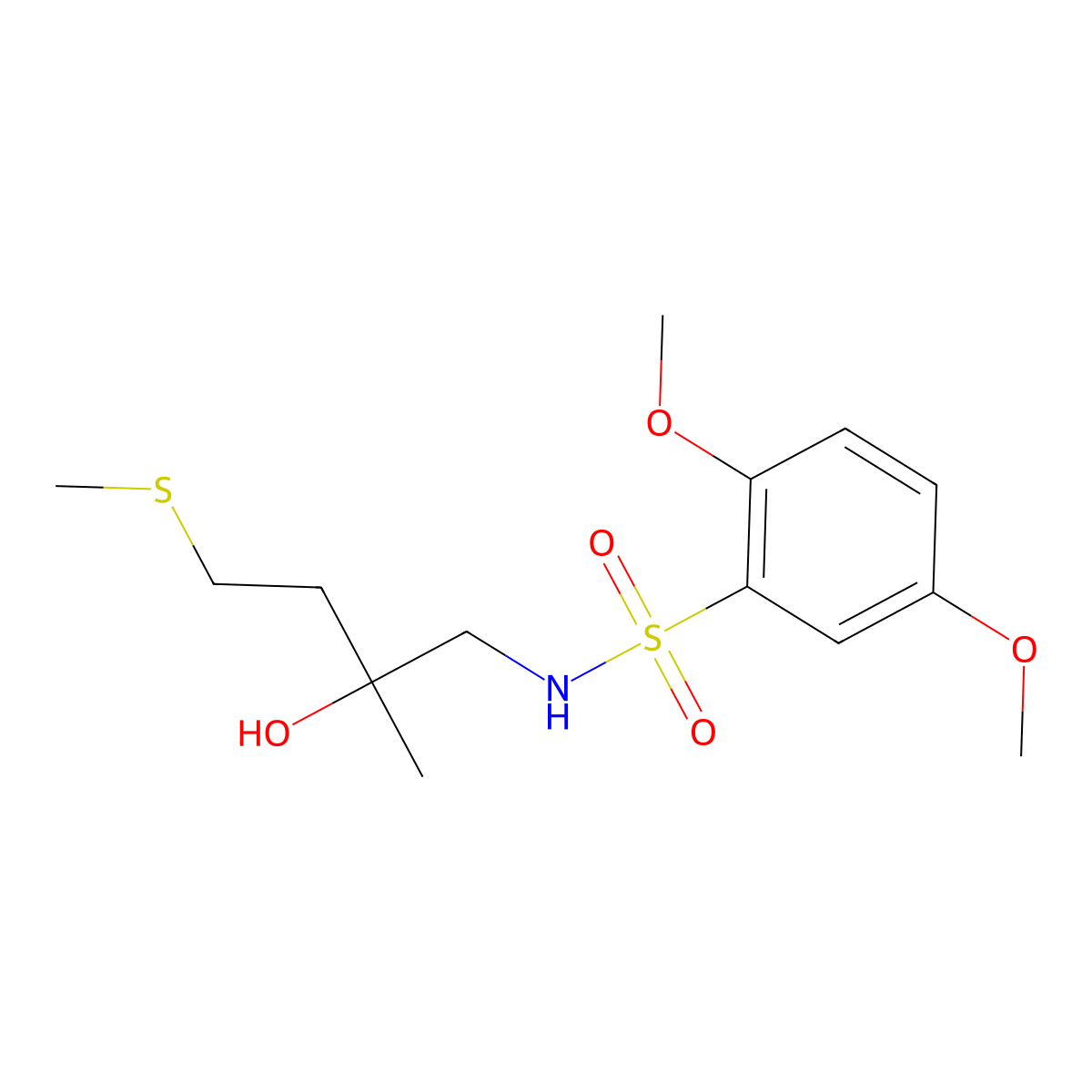 N-(2-hydroxy-2-methyl-4-(methylthio)butyl)-2,5-dimethoxybenzenesulfonamide molecular structure, CAS 1396752-05-8