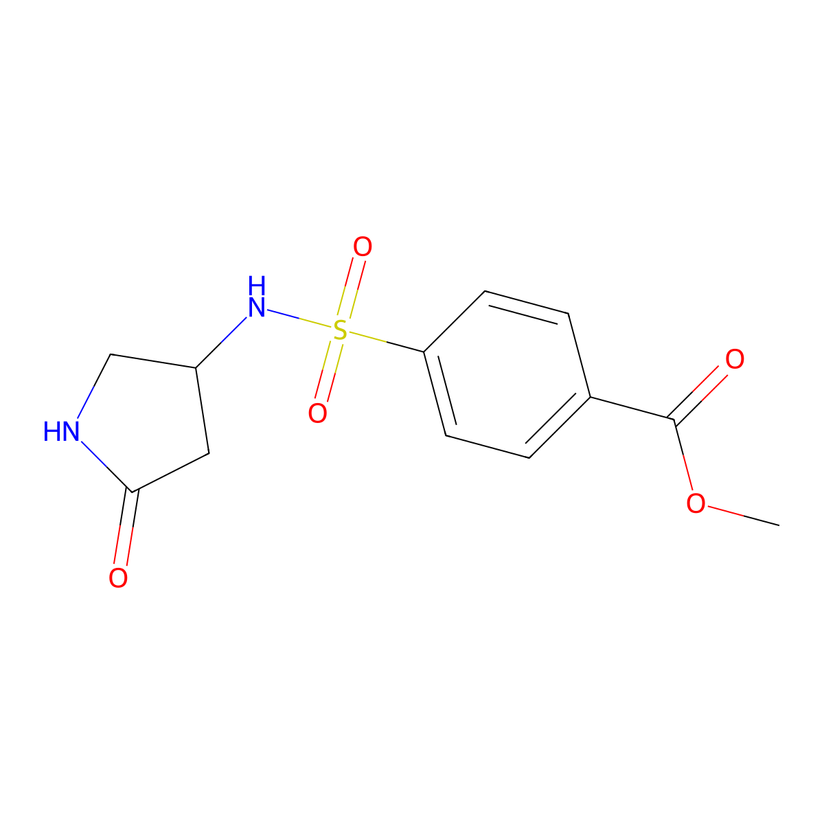 Methyl 4-[(5-oxopyrrolidin-3-yl)sulfamoyl]benzoate molecular structure, CAS 1396752-16-1