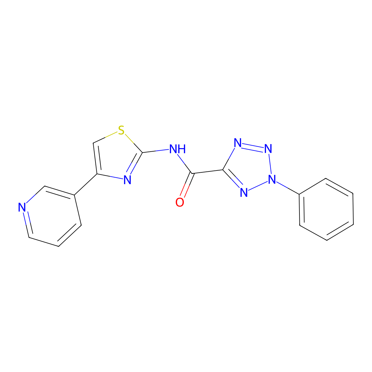 2-phenyl-N-(4-(pyridin-3-yl)thiazol-2-yl)-2H-tetrazole-5-carboxamide molecular structure, CAS 1396752-20-7