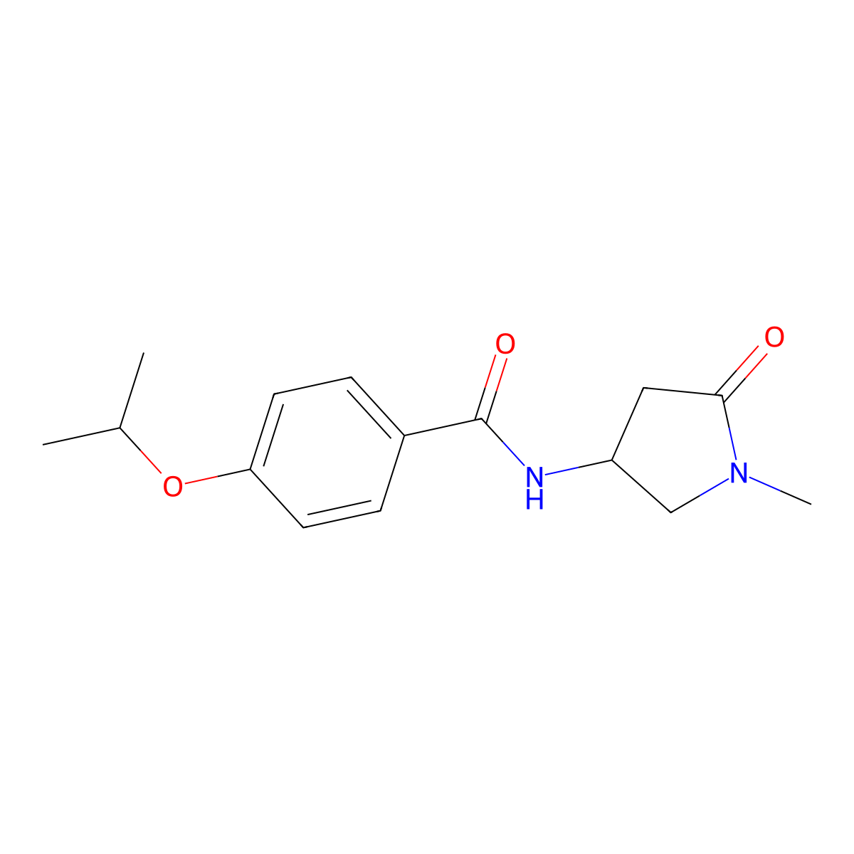 4-isopropoxy-N-(1-methyl-5-oxopyrrolidin-3-yl)benzamide molecular structure, CAS 1396752-24-1