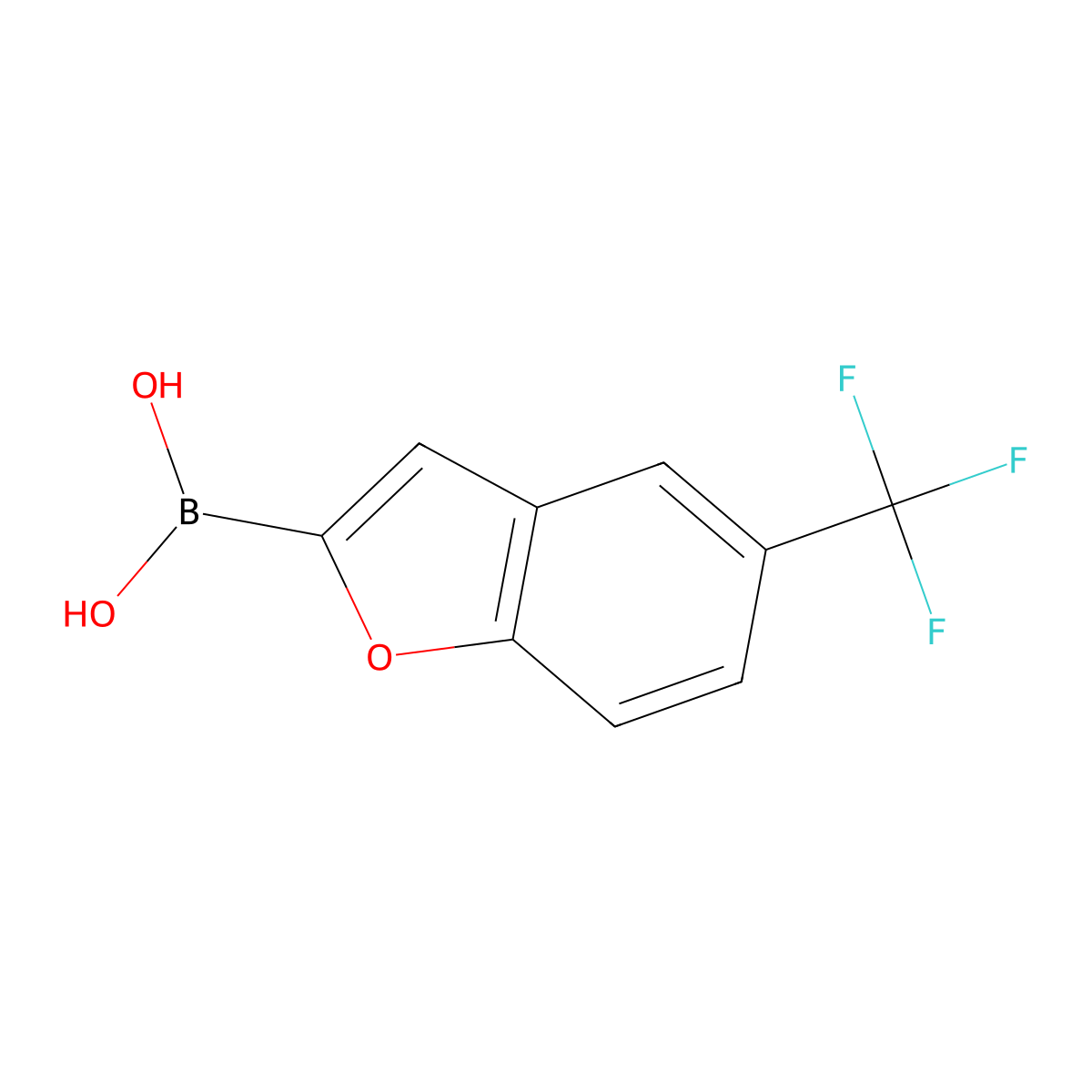 (5-(Trifluoromethyl)benzofuran-2-yl)boronic acid molecular structure, CAS 1396752-77-4