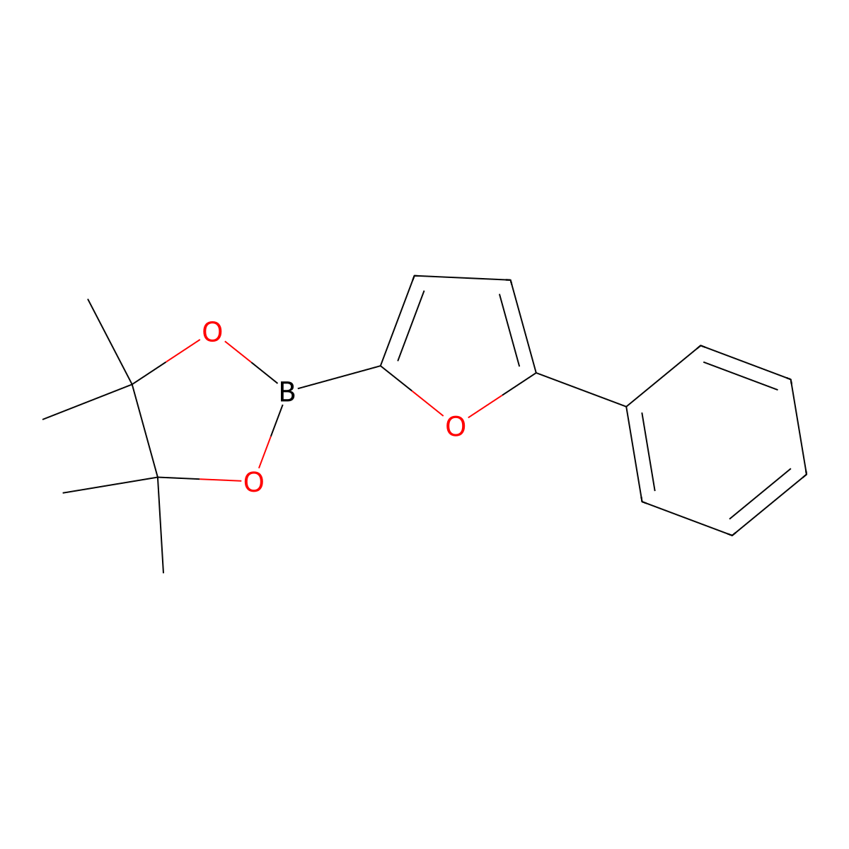 4,4,5,5-Tetramethyl-2-(5-phenylfuran-2-yl)-1,3,2-dioxaborolane molecular structure, CAS 1396752-91-2