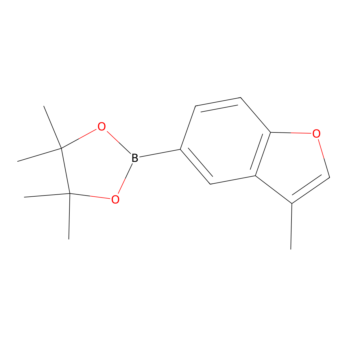 4,4,5,5-Tetramethyl-2-(3-methylbenzofuran-5-yl)-1,3,2-dioxaborolane molecular structure, CAS 1396753-10-8