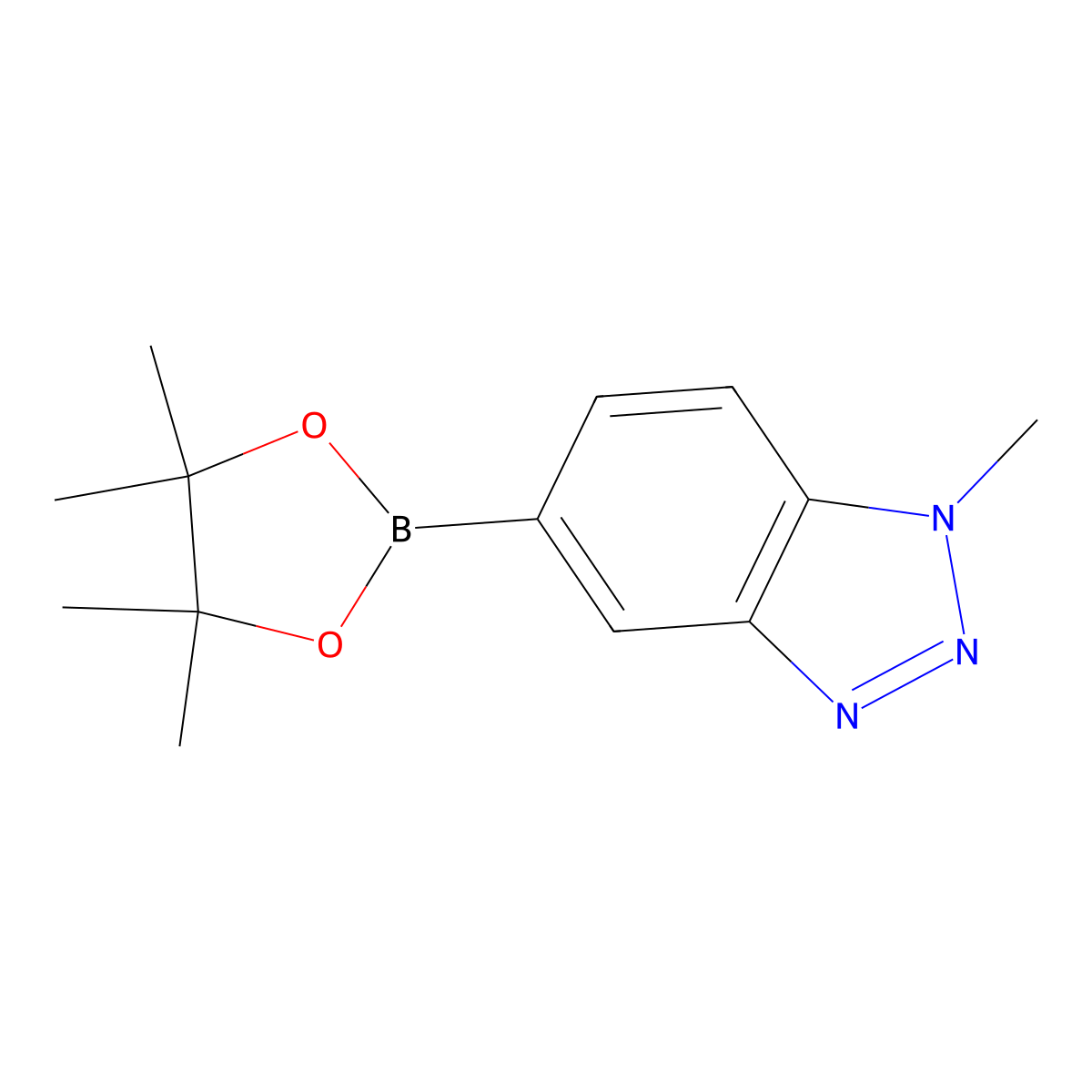 1-methyl-5-(4,4,5,5-tetramethyl-1,3,2-dioxaborolan-2-yl)-1H-benzo[d][1,2,3]triazole molecular structure, CAS 1396753-41-5