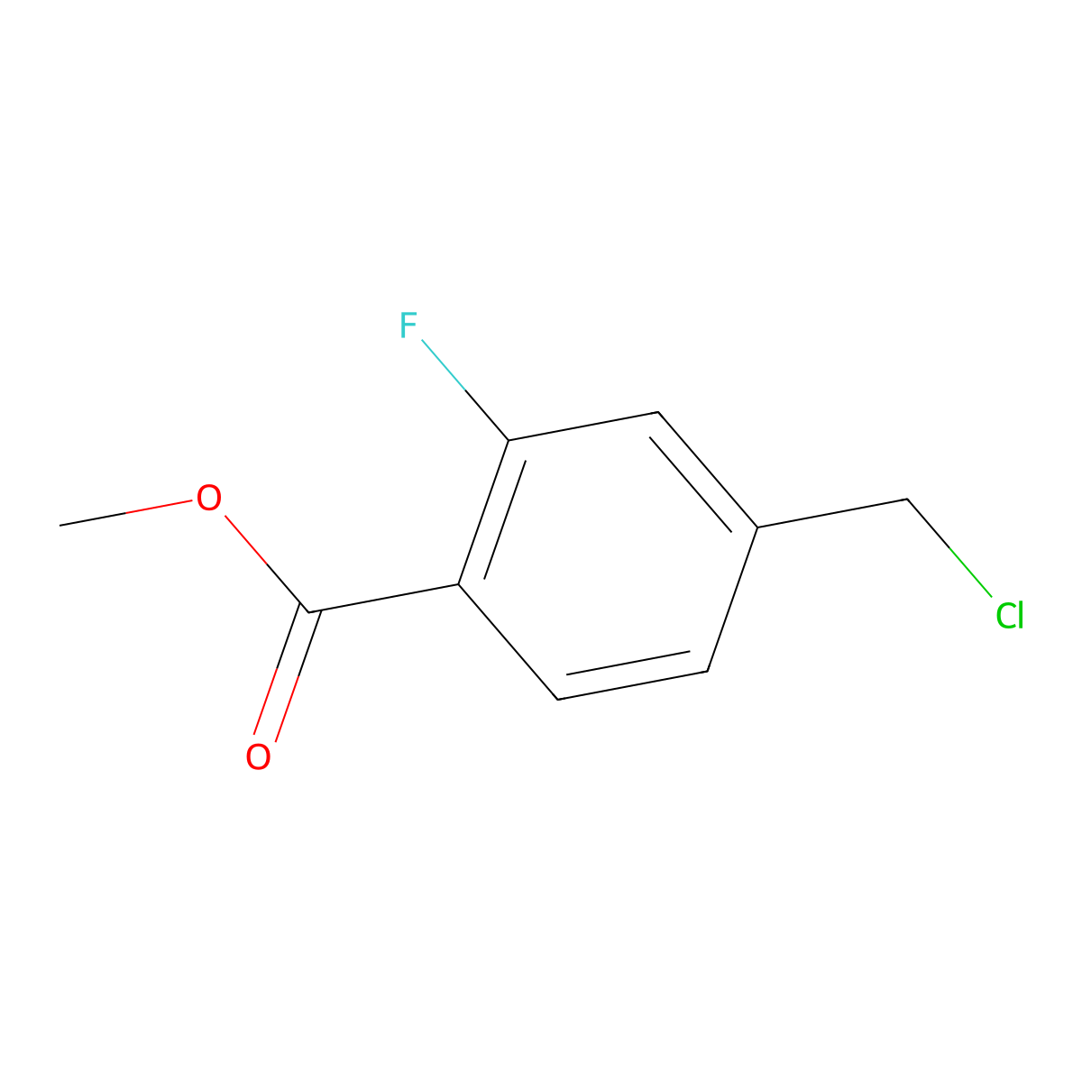 Methyl 4-(chloromethyl)-2-fluorobenzoate molecular structure, CAS 1396756-89-0