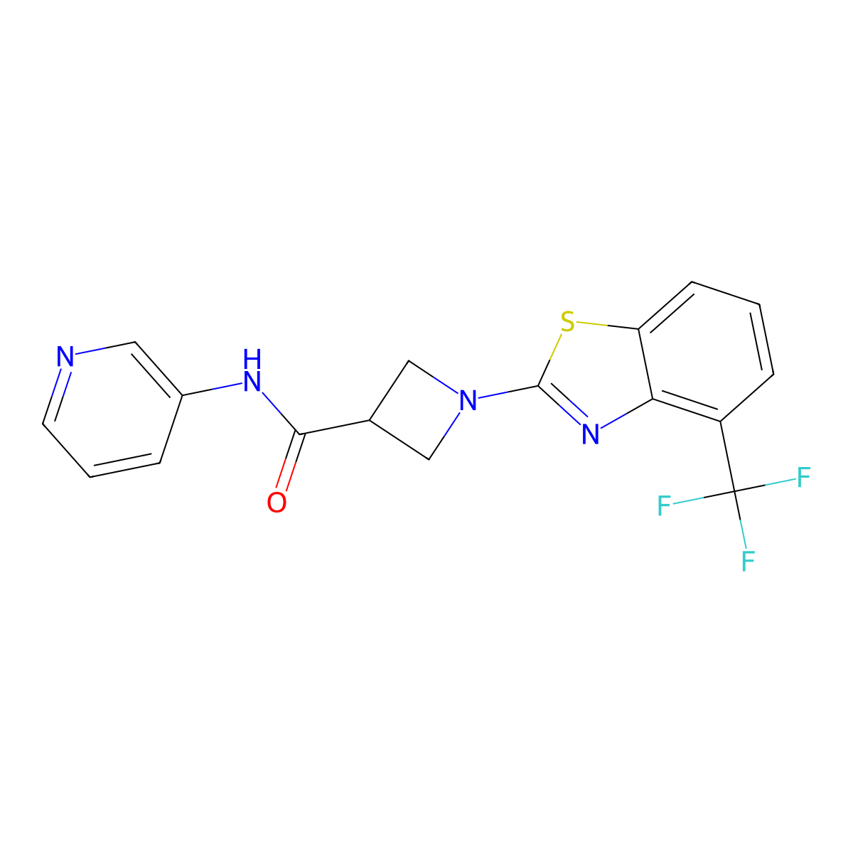 N-(pyridin-3-yl)-1-(4-(trifluoromethyl)benzo[d]thiazol-2-yl)azetidine-3-carboxamide molecular structure, CAS 1396757-20-2