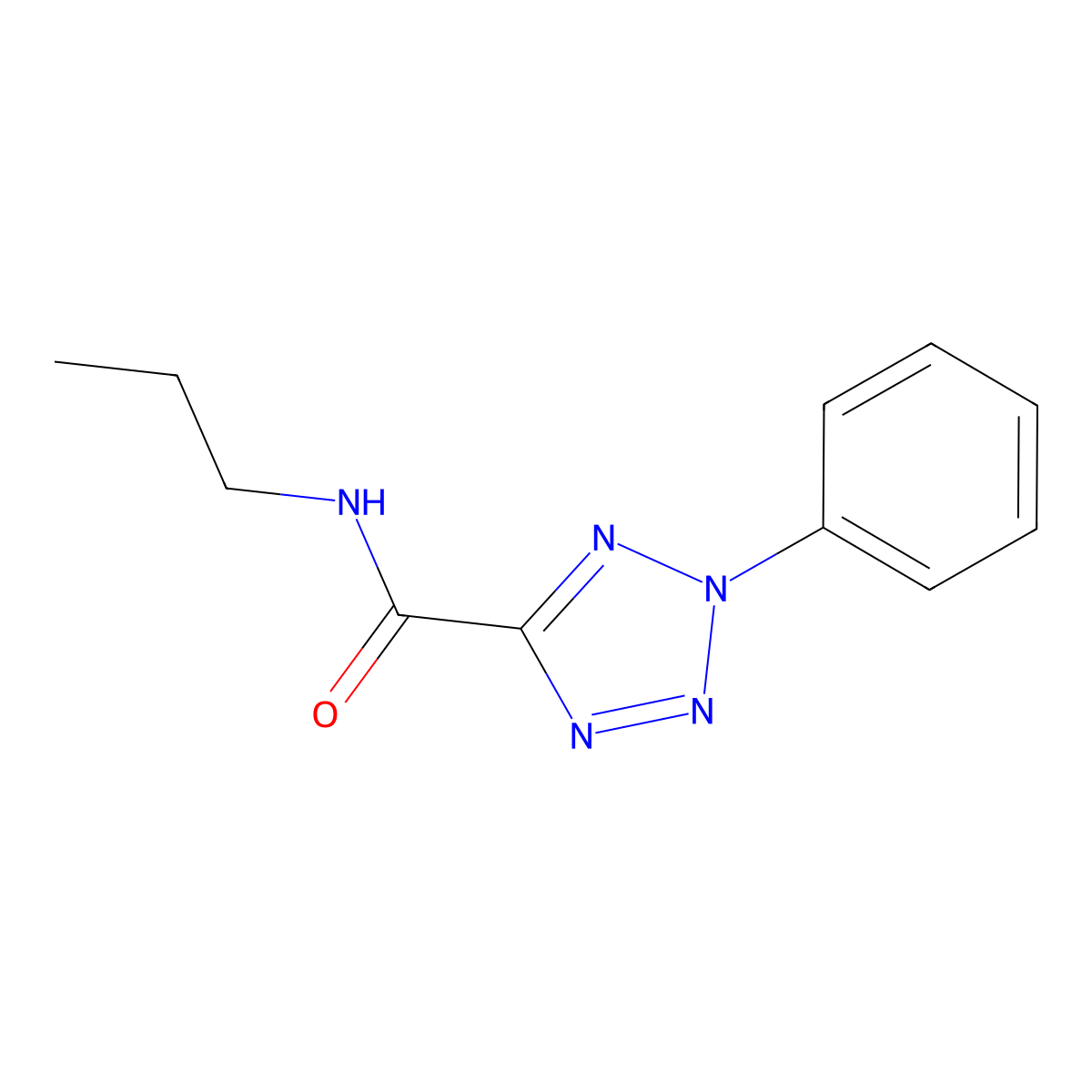 2-phenyl-N-propyl-2H-tetrazole-5-carboxamide molecular structure, CAS 1396757-26-8
