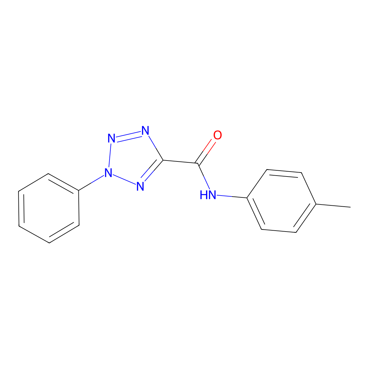 2-phenyl-N-(p-tolyl)-2H-tetrazole-5-carboxamide molecular structure, CAS 1396757-34-8