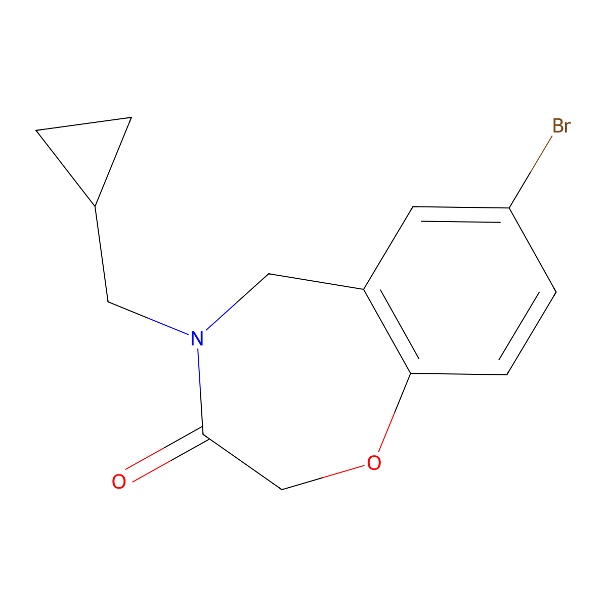 7-bromo-4-(cyclopropylmethyl)-4,5-dihydro-1,4-benzoxazepin-3(2H)-one molecular structure, CAS 1396757-39-3
