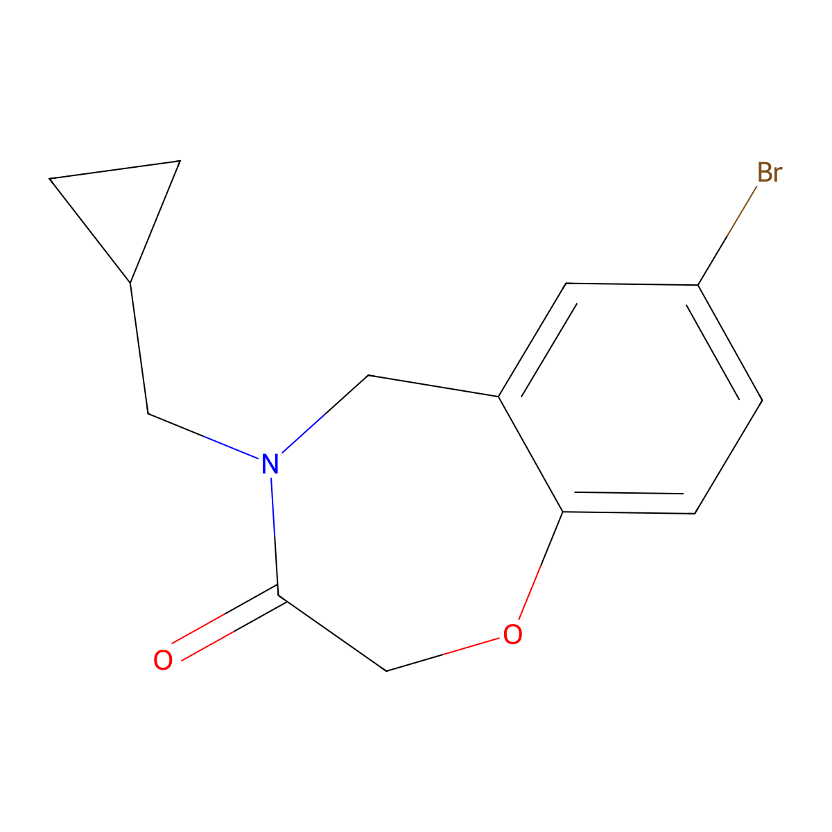 7-bromo-4-(cyclopropylmethyl)-4,5-dihydro-1,4-benzoxazepin-3(2H)-one molecular structure, CAS 1396757-39-3
