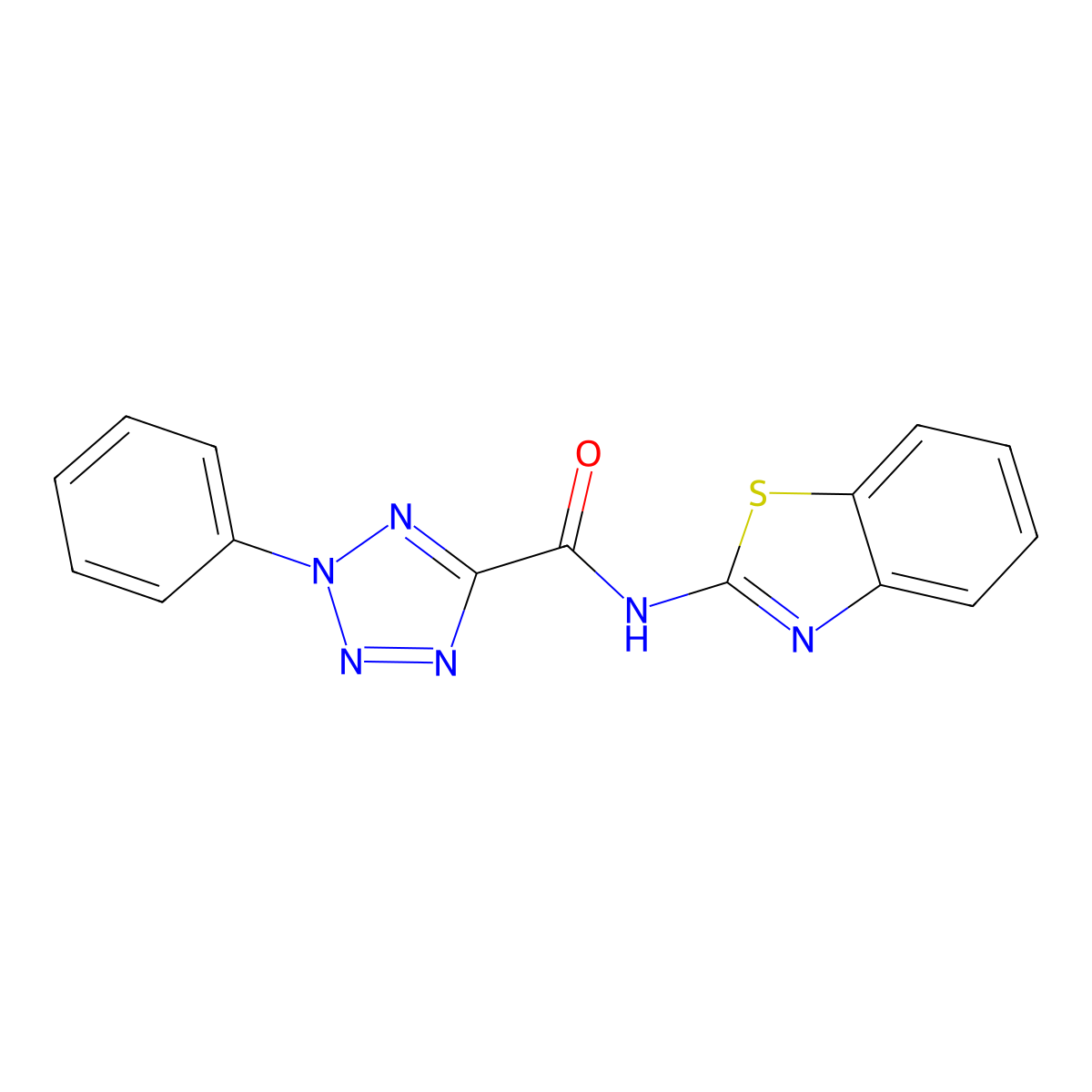 N-(benzo[d]thiazol-2-yl)-2-phenyl-2H-tetrazole-5-carboxamide molecular structure, CAS 1396757-41-7