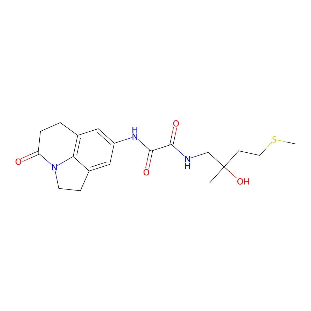 N-[2-hydroxy-2-methyl-4-(methylsulfanyl)butyl]-N'-{11-oxo-1-azatricyclo[6.3.1.0^{4,12}]dodeca-4,6,8(12)-trien-6-yl}ethanediamide molecular structure, CAS 1396757-46-2