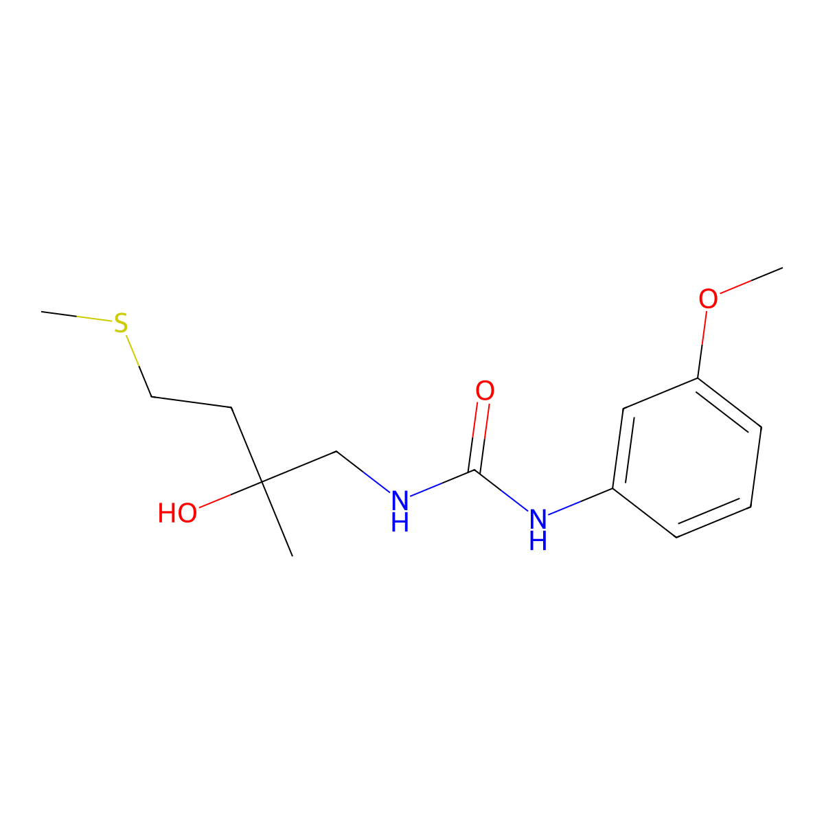 1-(2-Hydroxy-2-methyl-4-(methylthio)butyl)-3-(3-methoxyphenyl)urea molecular structure, CAS 1396757-62-2