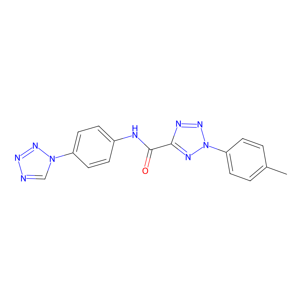N-(4-(1H-tetrazol-1-yl)phenyl)-2-(p-tolyl)-2H-tetrazole-5-carboxamide molecular structure, CAS 1396757-68-8