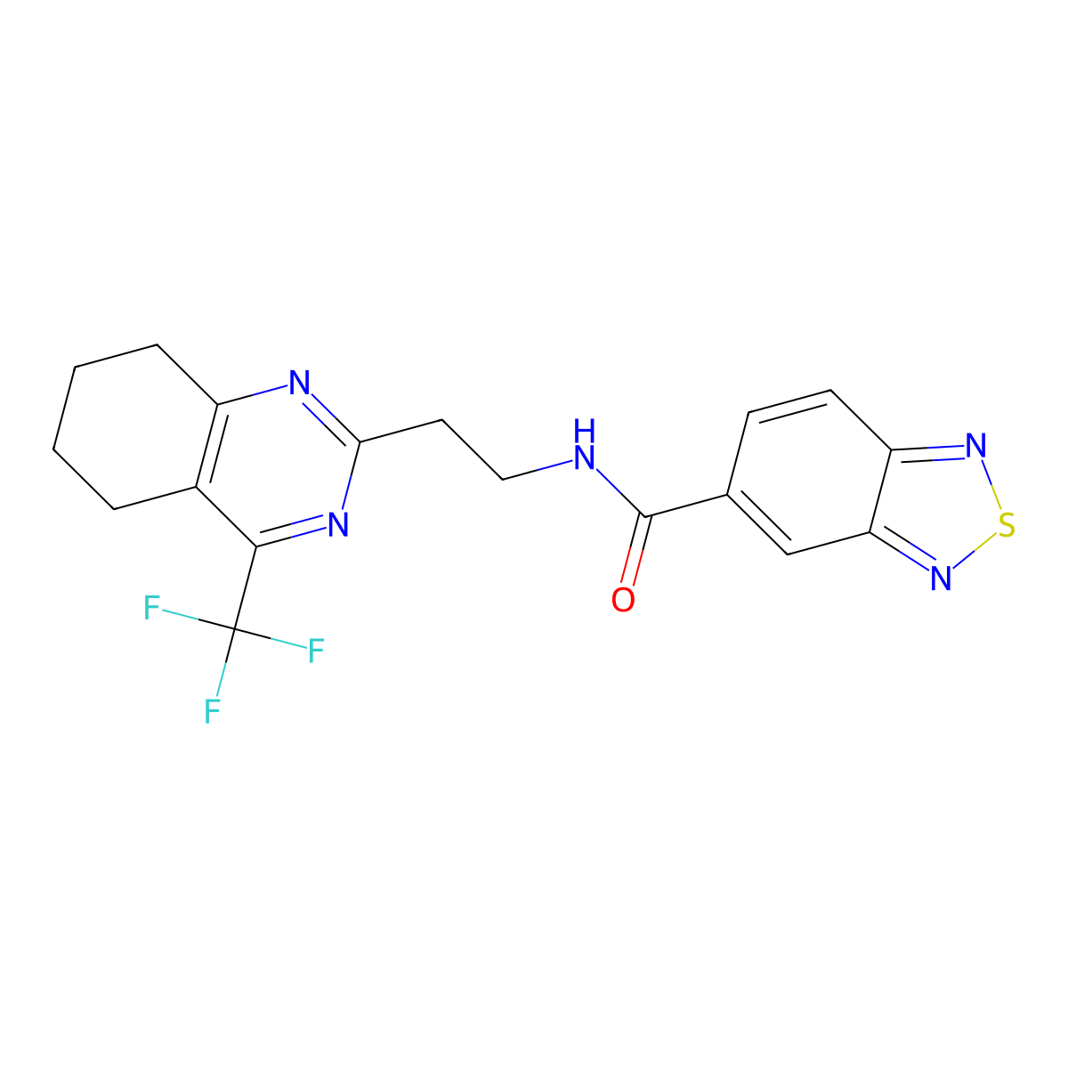 N-(2-(4-(trifluoromethyl)-5,6,7,8-tetrahydroquinazolin-2-yl)ethyl)benzo[c][1,2,5]thiadiazole-5-carboxamide molecular structure, CAS 1396757-72-4