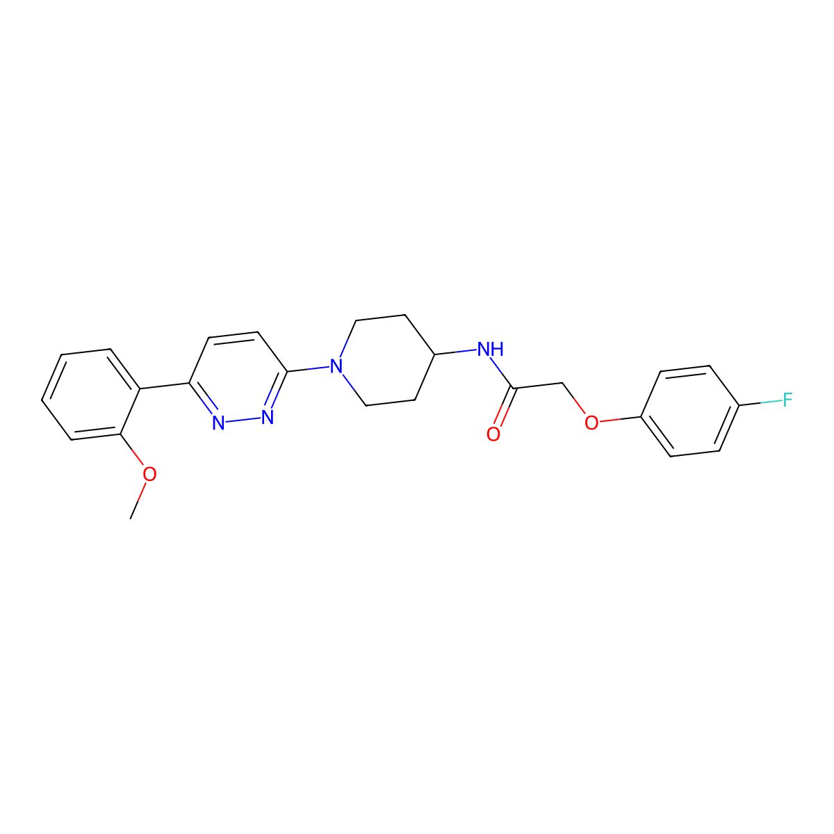 2-(4-fluorophenoxy)-N-{1-[6-(2-methoxyphenyl)pyridazin-3-yl]piperidin-4-yl}acetamide molecular structure, CAS 1396757-93-9