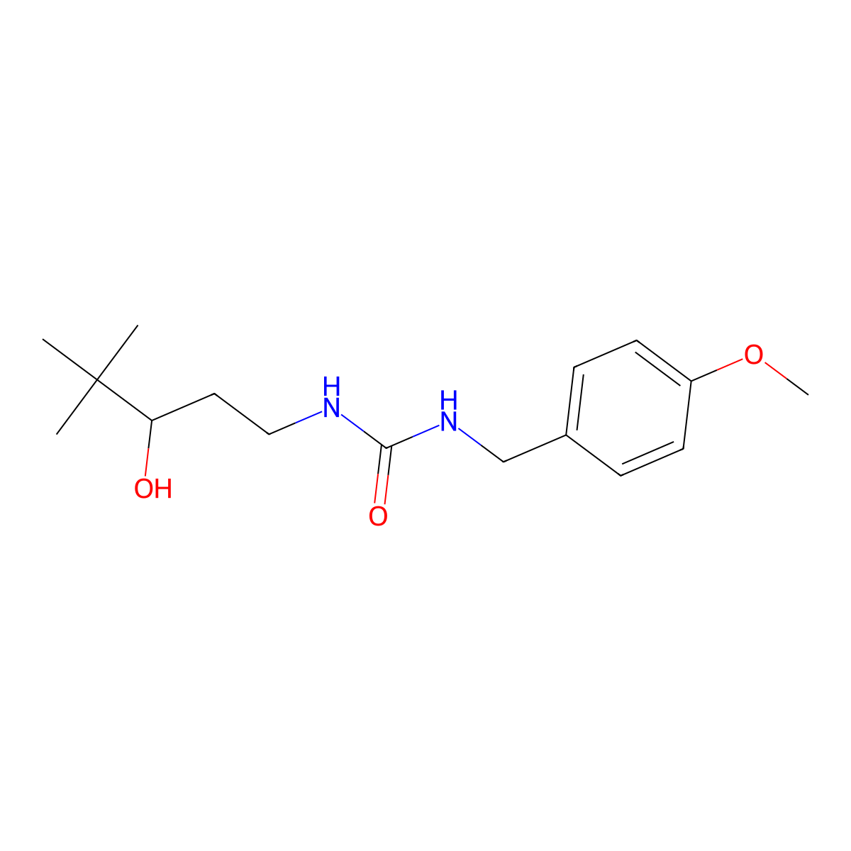 1-(3-Hydroxy-4,4-dimethylpentyl)-3-(4-methoxybenzyl)urea molecular structure, CAS 1396758-01-2