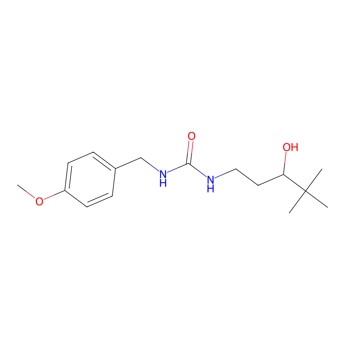 1-(3-Hydroxy-4,4-dimethylpentyl)-3-(4-methoxybenzyl)urea molecular structure, CAS 1396758-01-2