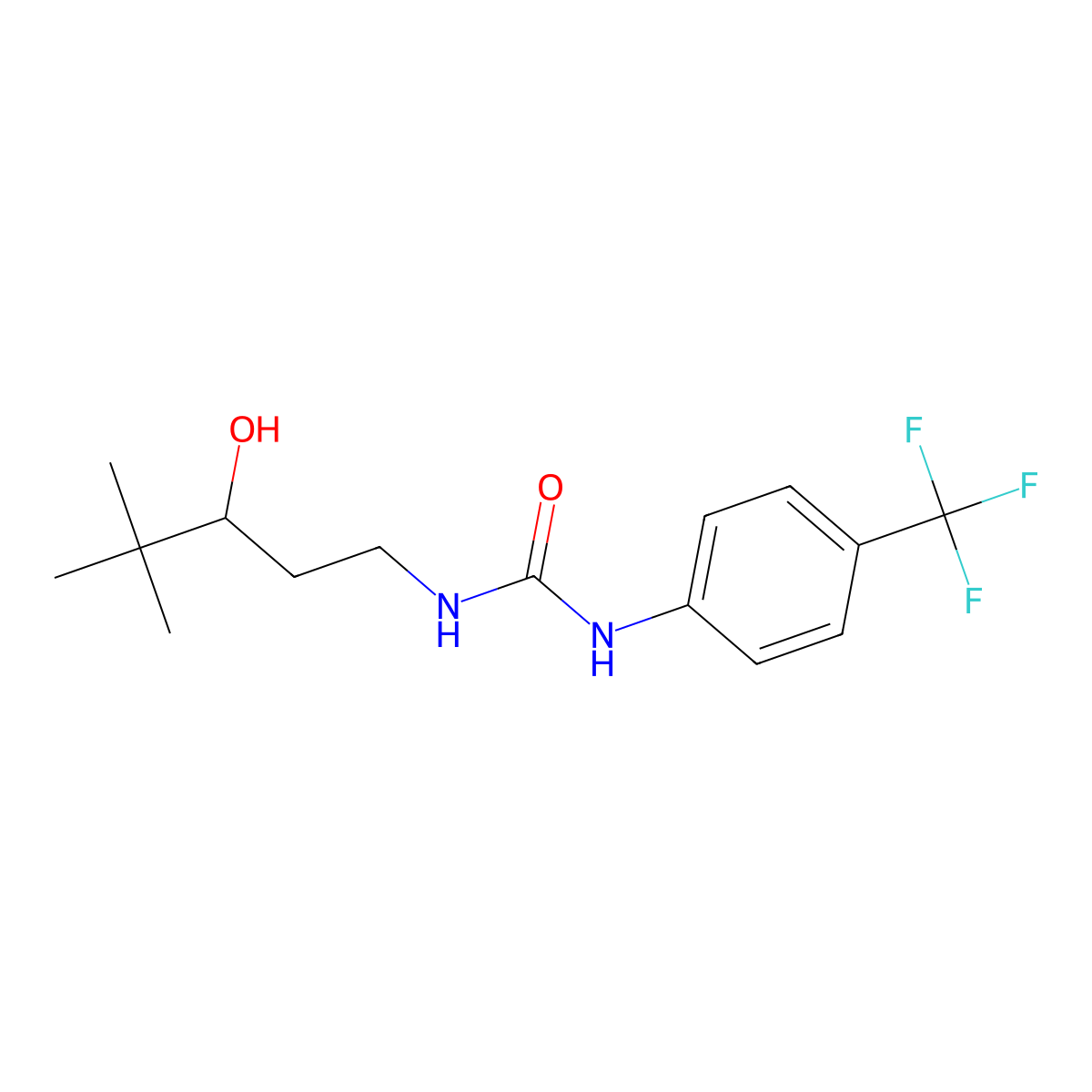 1-(3-Hydroxy-4,4-dimethylpentyl)-3-(4-(trifluoromethyl)phenyl)urea molecular structure, CAS 1396758-07-8