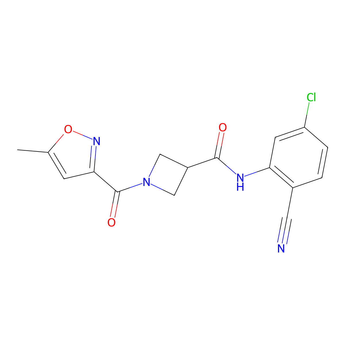N-(5-chloro-2-cyanophenyl)-1-(5-methylisoxazole-3-carbonyl)azetidine-3-carboxamide molecular structure, CAS 1396758-21-6