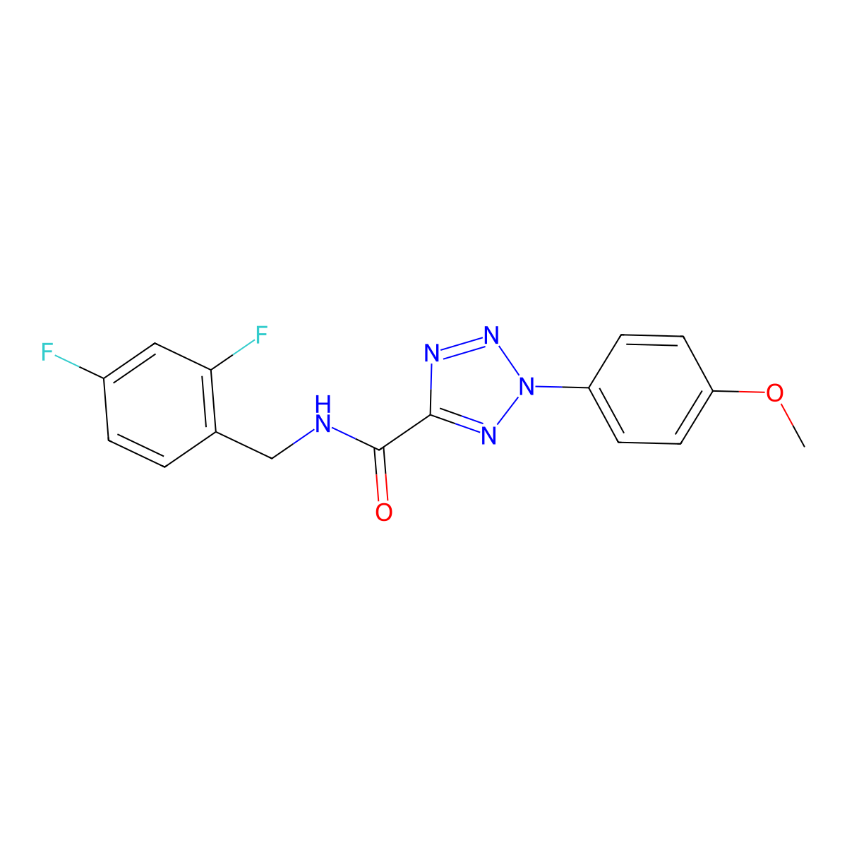 N-(2,4-difluorobenzyl)-2-(4-methoxyphenyl)-2H-tetrazole-5-carboxamide molecular structure, CAS 1396758-26-1