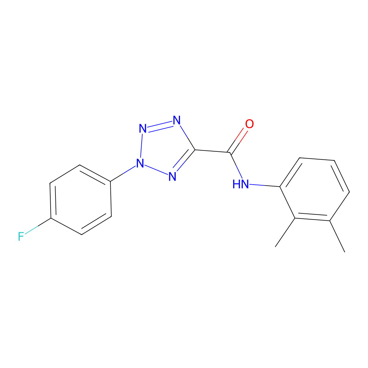 N-(2,3-dimethylphenyl)-2-(4-fluorophenyl)-2H-tetrazole-5-carboxamide molecular structure, CAS 1396758-58-9